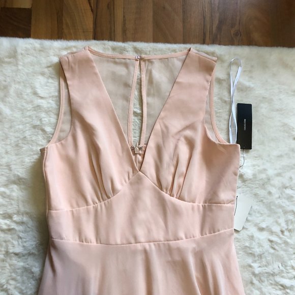Lulu's NWT Here for Love Blush Sleeveless Maxi Dress bridesmaid formal dress L - Picture 4 of 12